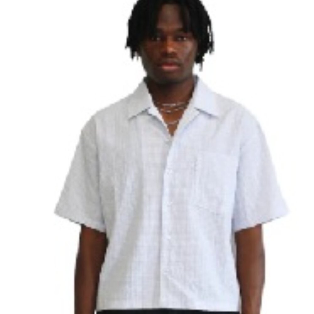 Uptus Studios Toronto - Grey Patched Button Up - Medium - NWT